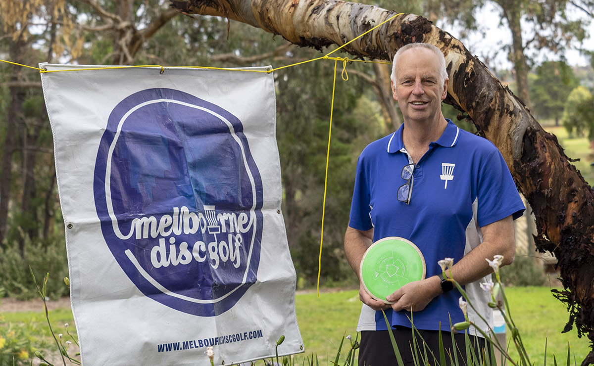 David Heath, winner of the May Social Disc Golf Day at Ruffey Lake Park.