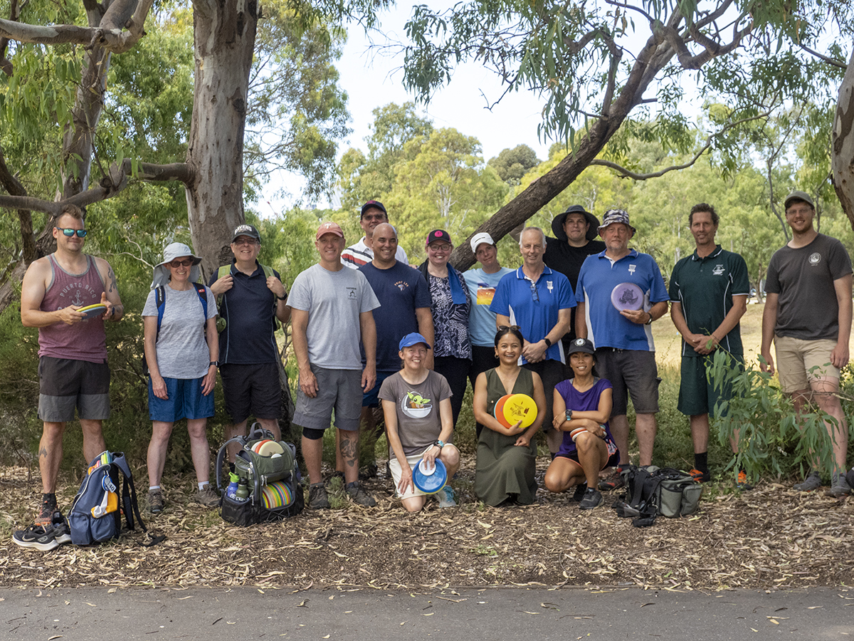 Disc Golfers at Royal Park in Melbourne